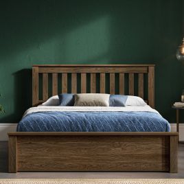 Monaco Solid Warm Oak Ottoman Bed - 5ft Kingsize