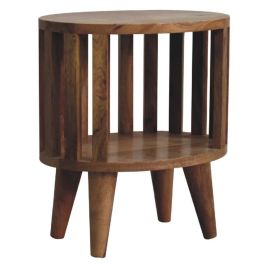 Bedside Table - CONTEMPORARY Single Shelf Nightstand Oak 36cm