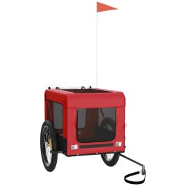 Dog Bike Trailer Red and Black Oxford Fabric and Iron