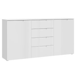 ARUN 2 Door Sideboard with 4 Drawers - Gloss White