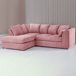 Desmond Jumbo Cord Corner Sofa - Pink