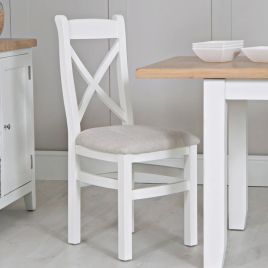 FANSER Cushioned Seat Dining Chair Set of 2 - White