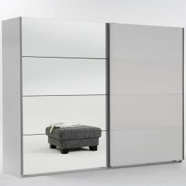 Erasmus 2 Door Mirrored Sliding Wardrobe - White