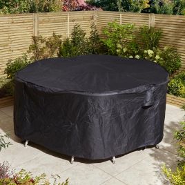 Valerie All Weather Outdoor Round Furniture Black Cover with UV Protection - 250x93cm