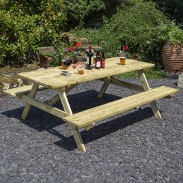 6ft Picnic Bench - Natural Timber Finish