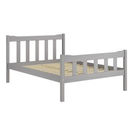 HARLAN Double Wooden Bedframe - Grey