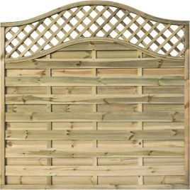 Alston Pressure Treated Timber Curved Top 6x6 Screen with Lattice Infill - Set of 3