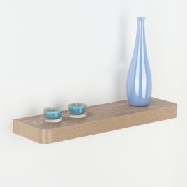 ARVION Narrow Floating Shelf Wood Wall Shelf Display Storage - Oak Effect, 50cm