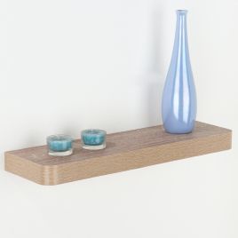 ARVION Narrow Floating Shelf Wood Wall Shelf Display Storage - Oak Effect, 80cm