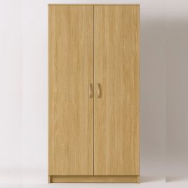 Wardrobe - SLEEK 2 Door Wardrobe Oak Finish 80cm