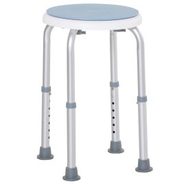 360° Swivel Seat Bath Shower Stool Adjustable Height w/ Aluminium Frame Non-Slip Feet Chair Safe Support Home Assistance