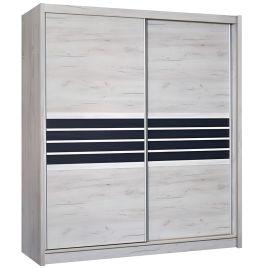 Dacorum Sliding Door 203cm Wardrobe Glass Stripes - Oak Craft