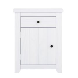 Bedside Table - HARLAN Nightstand White 53cm