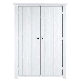 Wardrobe - HARLAN 2 Door Wardrobe White - 103cm