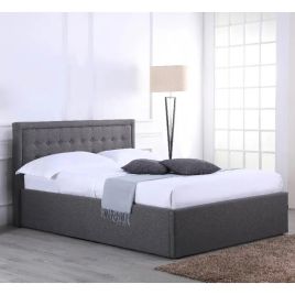 Houston Ottoman Grey Fabric Bed - Standard Double 4ft6