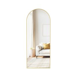 ROWANSHIRE Arched Full Body Mirror with Stand - Gold
