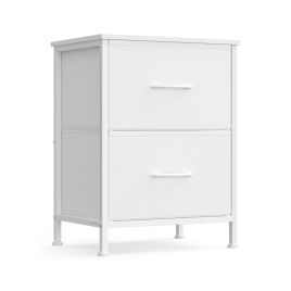 SILVERDEN Bedside Table with 2 Non-Woven Fabric Drawers - White