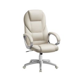 YEWBAY Height Adjustable Ergonomic Swivel Chair - Cream White