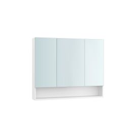 Mirror Cabinet - GRASO Bathroom 90 cm Wide with Shelve - White