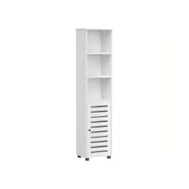 Bathroom Cabinet - GRASO Floor Storage Open Compartment - White
