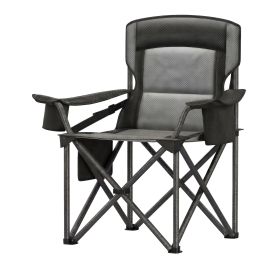 APEXBROOK Heavy-Duty Camping Chair with Lumbar Support - Black