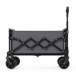 ELDCROSS Folding Utility Garden Wagon with Adjustable Handle - Grey