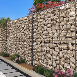 Gabion Metal Cage - FIORIA Mesh Basket with 35 Spacer Hook Set of 5 - Silver