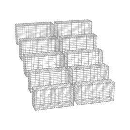 Gabion Cage - NOVRA Metal Stone Cage 100 x 50 x 30 cm - Silver
