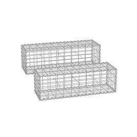 Gabion Cage - MARNIA Metal Mesh Stone Holder - Silver