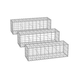 Gabion Cage - SOLZA Metal Mesh Stone Holder - Silver
