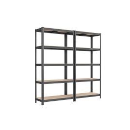 Shelving Units - TARLIA Set of 2 40 x 90 x 180 cm Storage - Dove Grey
