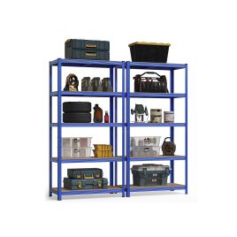 Shelving Unit - TARLIA 5 Tier Steel 600 kg Capacity 50x100x200 cm - Blue