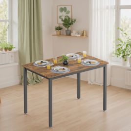 Dining Table - FINTTO Rustic Kitchen Table for 4 People - Black