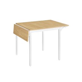 Dining Table - ORARO Folding Drop Leaf 120 cm Wide Natural Oak - Natural Oak