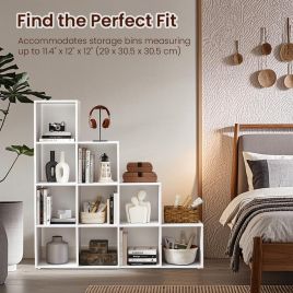 Bookshelf - VERRA 10-Cube Storage Unit with Open Compartment - White