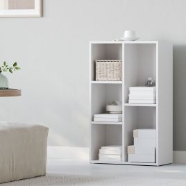 Kids Bookcase - VERRA 5 Compartment Storage Shelf - White