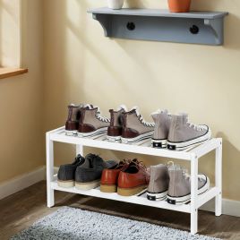 VERRA Shoe Rack - 2 Tier Medium Sized Rack - White