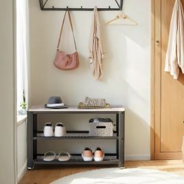 VERRA Shoe Bench - 2 Tier Medium Sized Bench - Matte Black