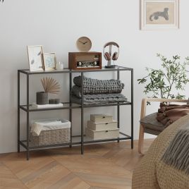 Console Table - VERRA 3 Tier Modern Sofa Table - Black