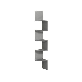 Corner Shelf - LUMLIA 5 Tier Wall Mounted Shelf - Dove Grey