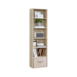 Bookcase - MONNOS 6 Tier Bookshelf 24 x 40 x 178.5 cm - Beige