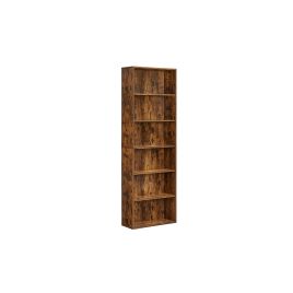 Bookcase - MONNOS Industrial 6 Shelve Rustic Brown - Rustic Brown