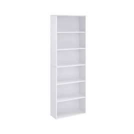 Bookcase - MONNOS 6 Shelve Bookcase - White
