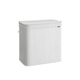 Laundry Hamper - LUMNIA 150L Bamboo with Handle - White
