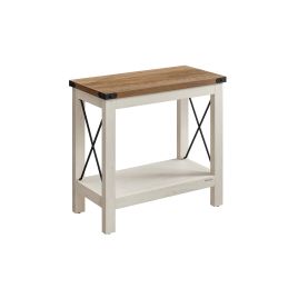 Side Table - SERDA 2 Tier Rustic White - Small Space