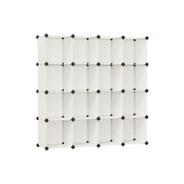 31 x 123 x 123 cm 16-Cube Storage Unit Cream White