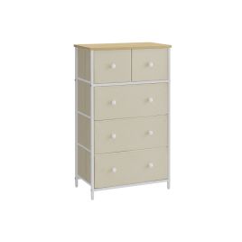GREELEY Cream Chest of Drawers - Medium-sized, 5 Drawers