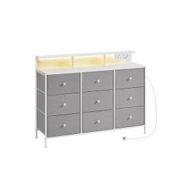 LUMSO Grey Chest of Drawer - Large-sized, 9 Drawers