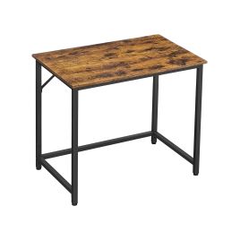 Office Desk - FINLIA Workstation 80x50x75 cm Natural Wood - Black