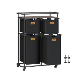 Laundry Hamper - VIVNA Rolling 150L Hamper - Black